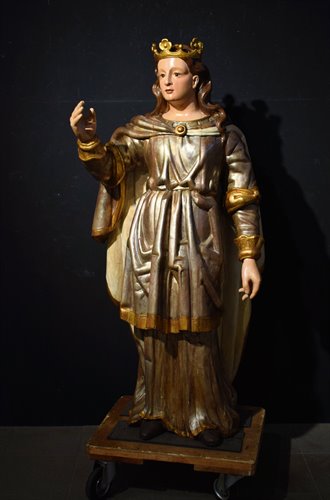  "Vergine Incoronata"  scultura lignea policroma e argentata